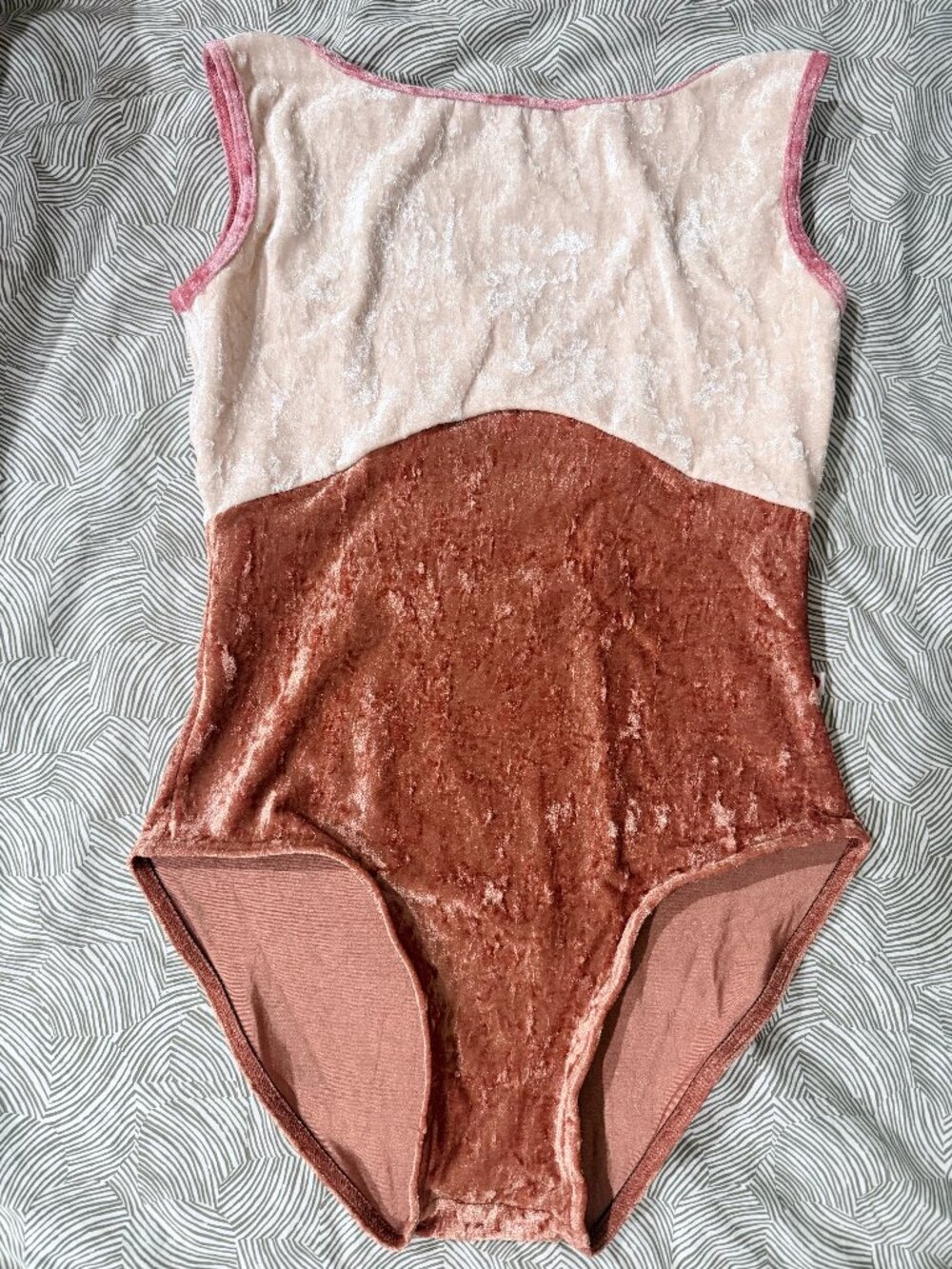 Yumiko Sofiane-Duo Leotard, Size XL, CV-Amaretto, CV-Misty Rose